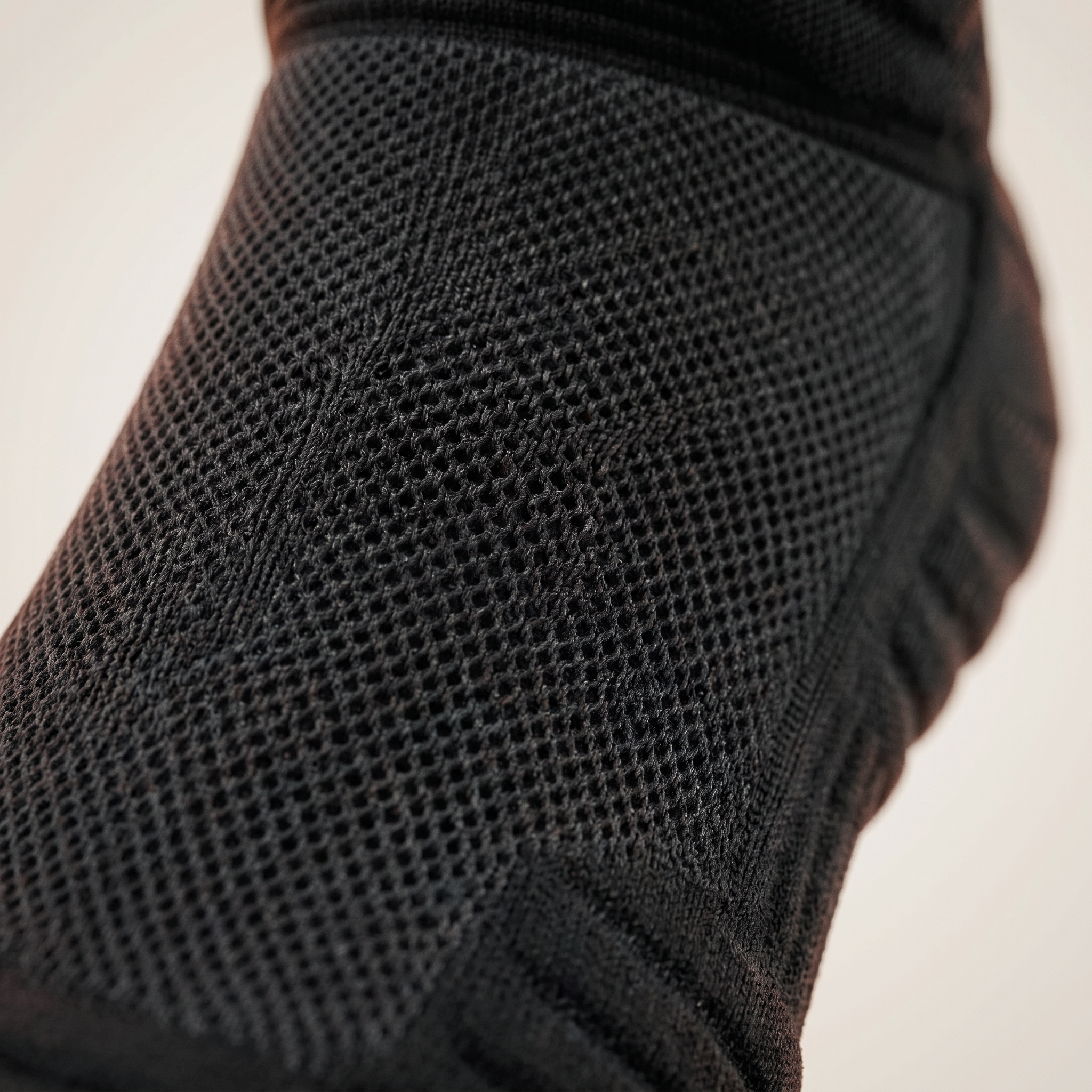 Macro of the breathable mesh instep panel